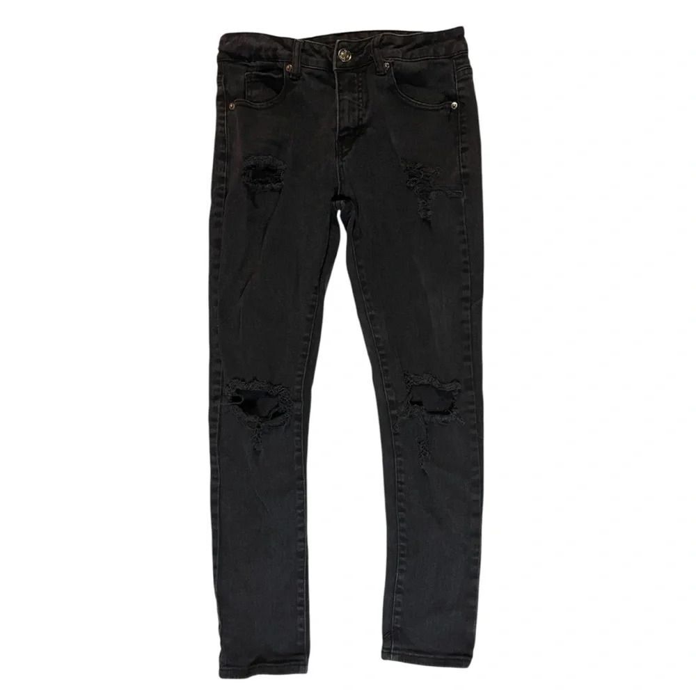 Rue 21 Distressed Black Skinny Jeans | Size 30/30